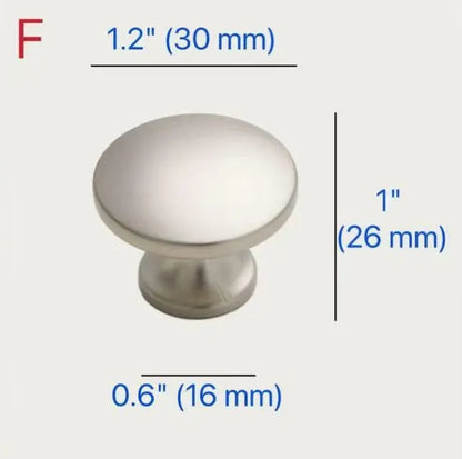 Assorted Brushed Nickel Cabinet Door Knobs, Modern Drawer Pulls