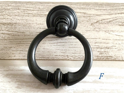 Vintage Style Drop Ring Drawer Pull Antique Bronze