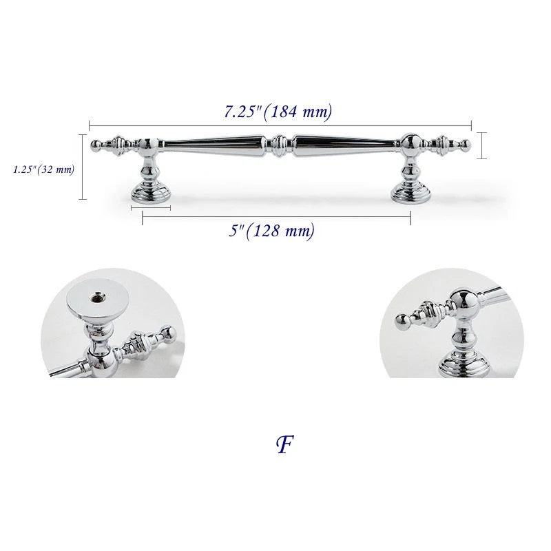Polished Chrome Brass Cabinet Bar Pulls European Style Modern Shiny