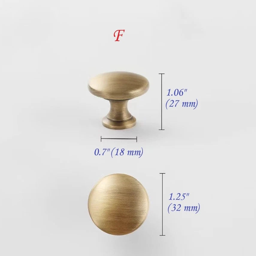 Solid Brass Antique Bronze Cabinet Knobs, Sphere Ball Drawer Pull
