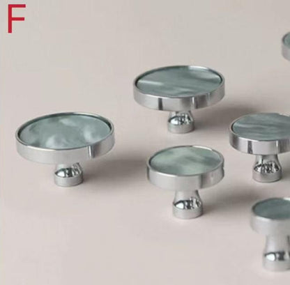 Nordic Mother of Pearl Brass Cabinet Knob, Chrome Shell Drawer Pull, Decorative Kitchen Hardware