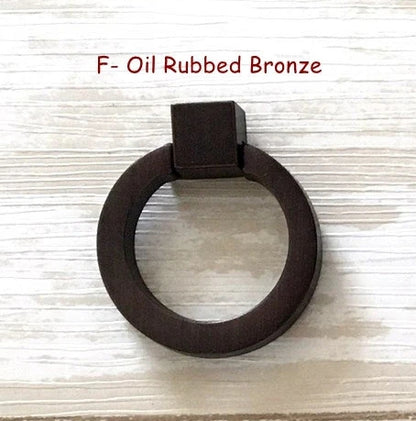 Ring Drawer Pull Cabinet knobs, Gold, Nickel, Bronze, Black