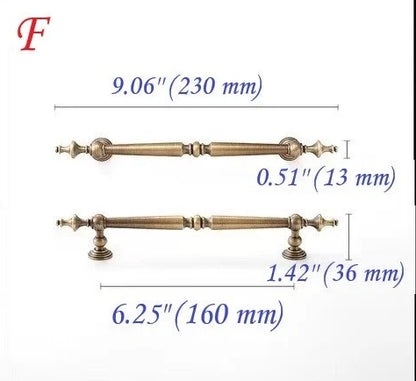European Style Brass Cabinet Pull, Antique Bronze, Retro Kitchen Hardware