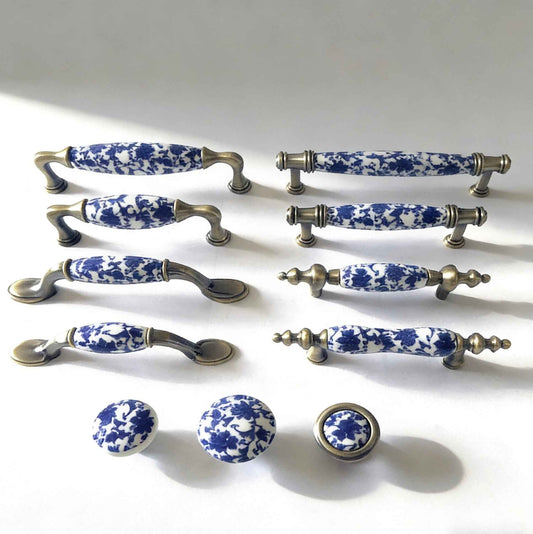 Blue & White Ceramic Cabinet Handles & Drawer Knobs - Chinese Porcelain Hardware