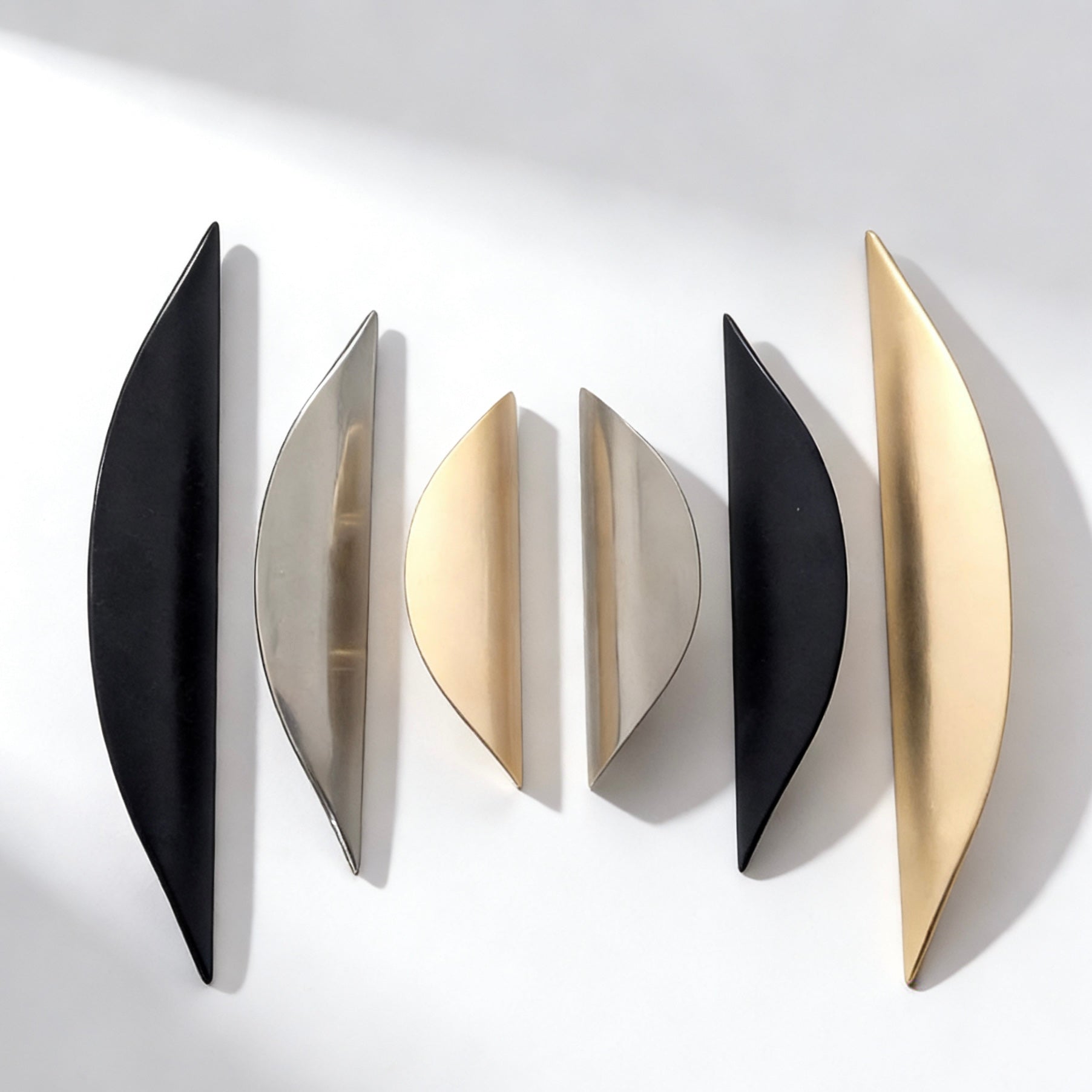 Finger Drawer Pulls - Gold/Nickel/Black - 32 64 96 mm - LynnsHardware