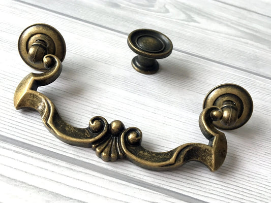 4,25" Schubladengriffe mit Bügel, Antik-Bronze - 4 1/4" Mitte-zu-Mitte