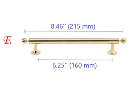 Beehive Brass Cabinet Pulls and Knobs, Polished Gold and Chrome, Luxurious