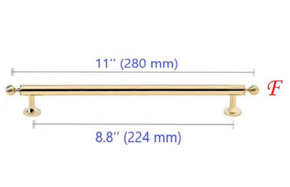 Beehive Brass Cabinet Pulls and Knobs, Polished Gold and Chrome, Luxurious