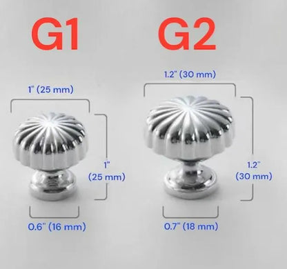 Assorted Polished Chrome Cabinet Knob, Shiny Silver Floral Drawer Pull, Kitchen Hardware