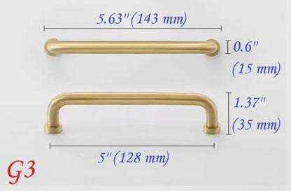 Brushed Brass D Cabinet Pulls, Cup Handles, Kitchen Hardware
