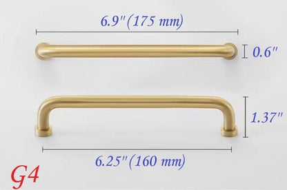 Brushed Brass D Cabinet Pulls, Cup Handles, Kitchen Hardware