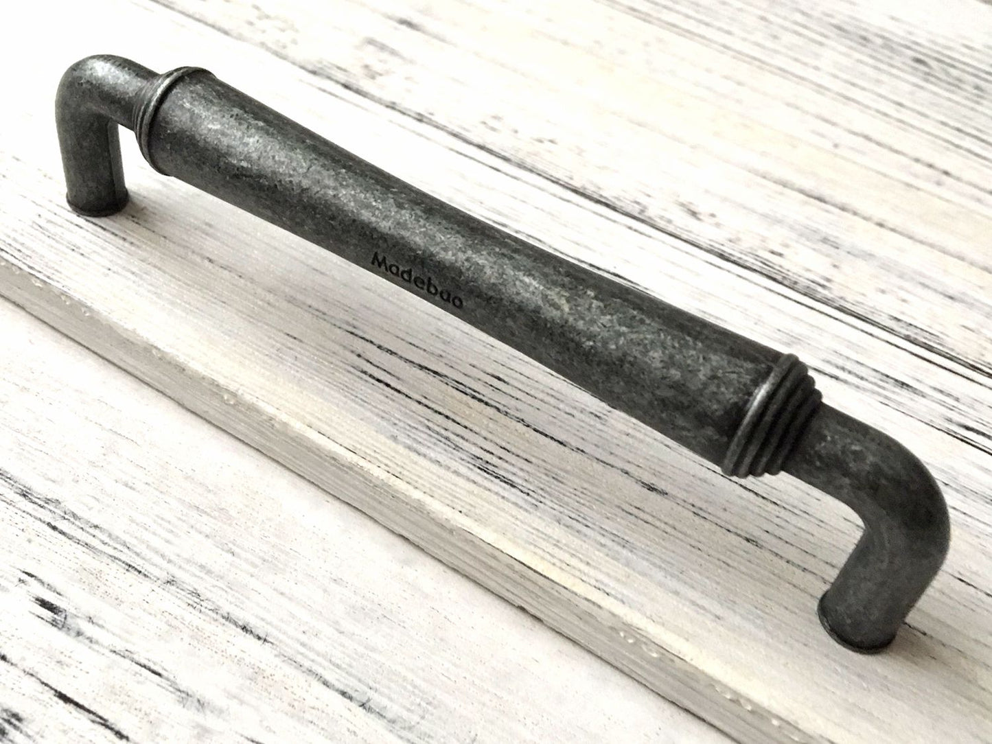 Antique Pewter Cabinet Drawer Pull with 5" centres