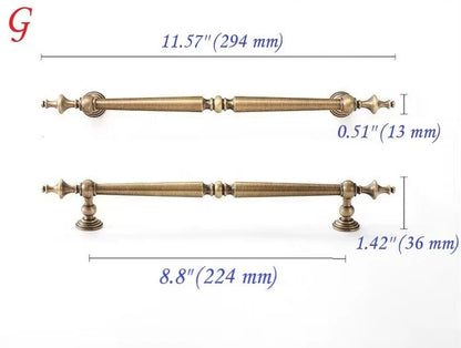 European Style Brass Cabinet Pull, Antique Bronze, Retro Kitchen Hardware