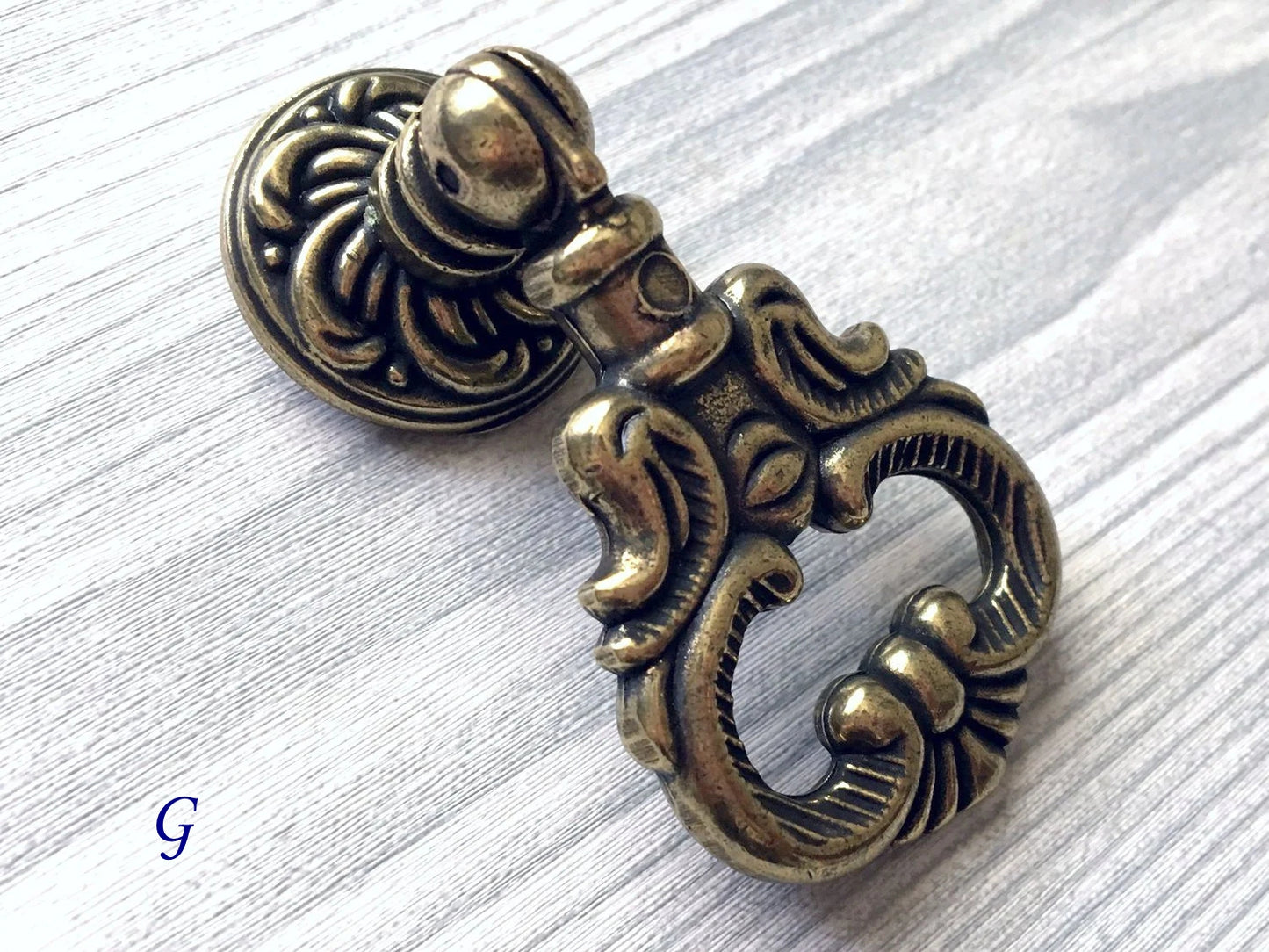 Antique Bronze Drawer Knob, Cabinet Door Pulls, Drop Ring Vintage Style Hardware