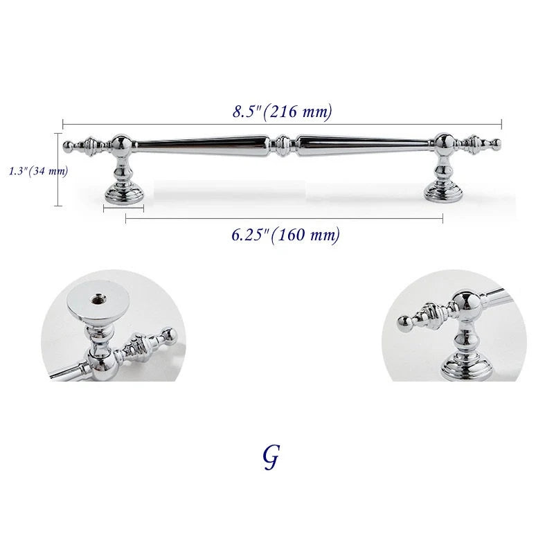 Polished Chrome Brass Cabinet Bar Pulls European Style Modern Shiny