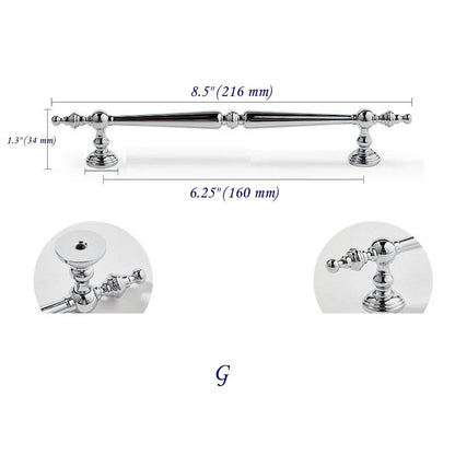 Polished Chrome Brass Cabinet Bar Pulls European Style Modern Shiny
