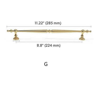 Polished Gold Brass Cabinet Bar Pulls European Style Luxury Shiny