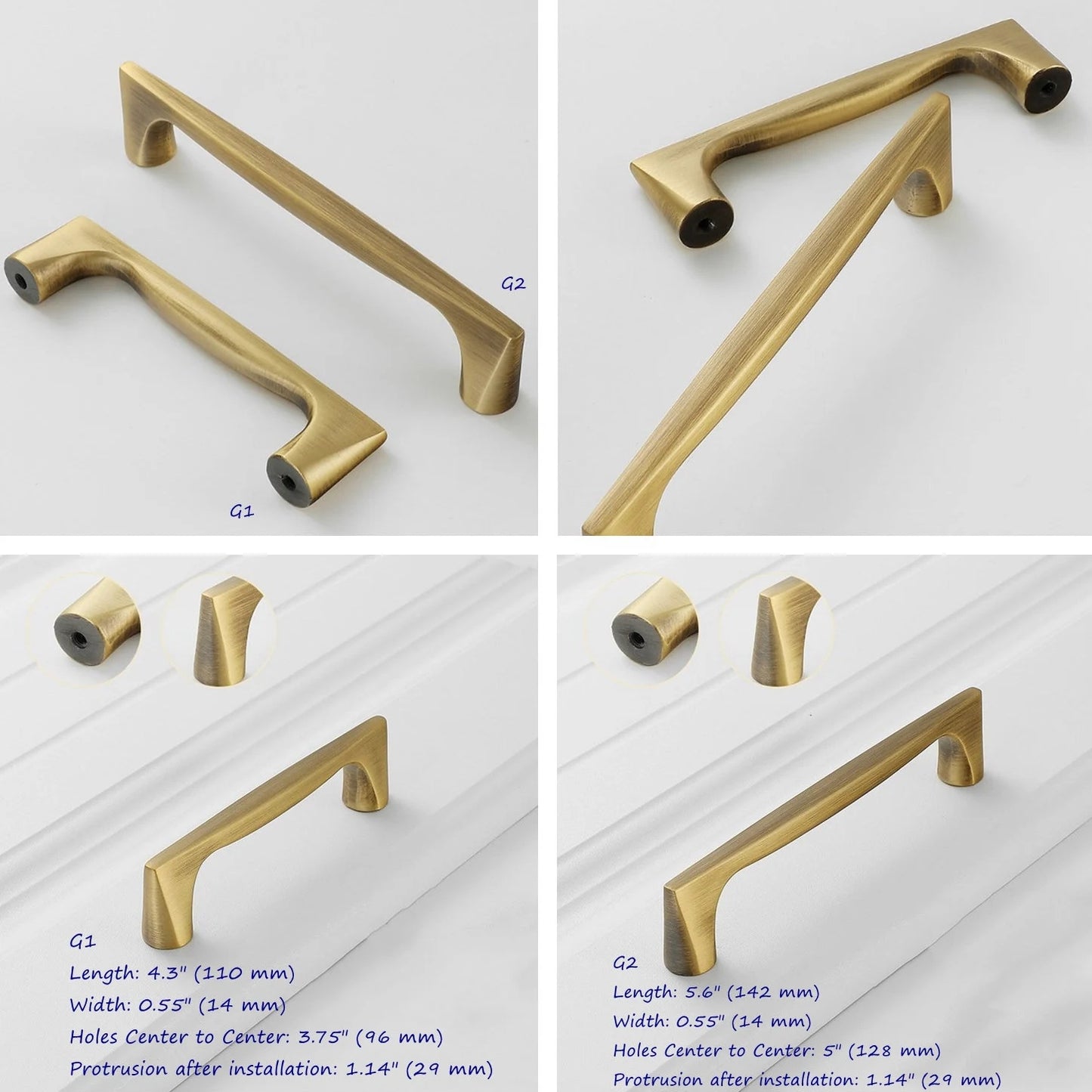 Bronze Cabinet Handles, Solid Brass, Mid Century Vanity Pulls, Retro Kitchen Hardware