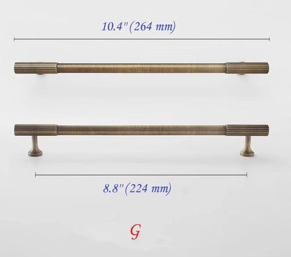 Fluted Brass Cabinet Pulls, Antique Bronze Knurled Kitchen Hardware