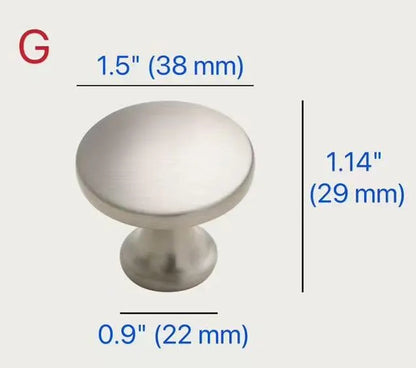Assorted Brushed Nickel Cabinet Door Knobs, Modern Drawer Pulls