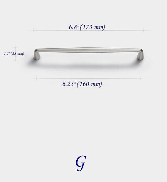Nickel Drawer Pull Handles, Modern Minimalism Kitchen Cabinet Hardware