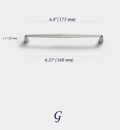 Nickel Drawer Pull Handles, Modern Minimalism Kitchen Cabinet Hardware
