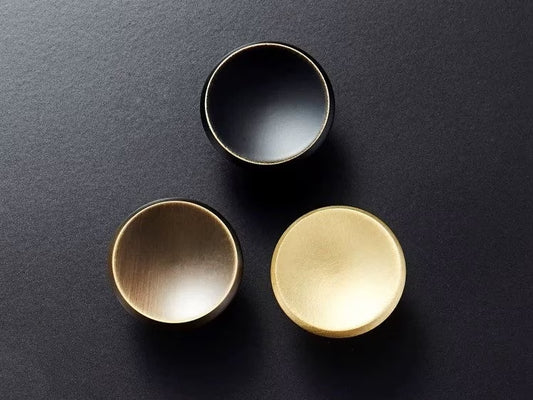 Gold Concave Cabinet Knobs Mid Century