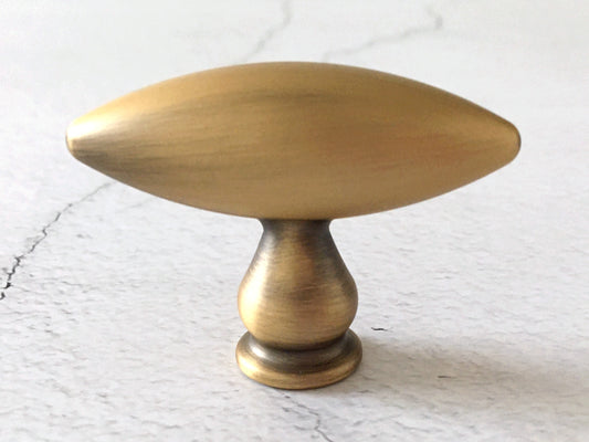 Gold Bronze Oval Drawer Knob for Mid Century Modern interiors