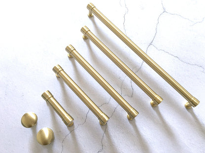 Gold Cabinet Knobs Hardware MCM Dresser Drawer Pulls