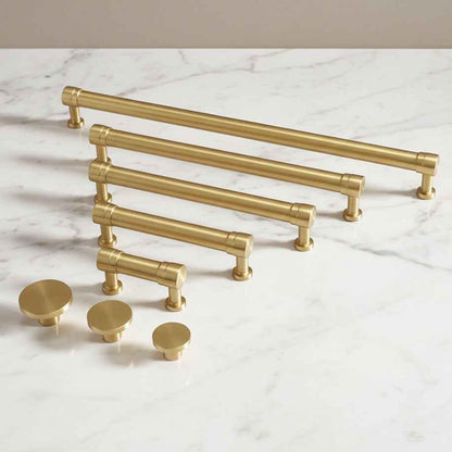 Brushed Gold Cabinet Bar Pulls - 2" to 18" Centers LynnsHardware Brushed Gold Cabinet Bar Pulls - 2" to 18" Centers LynnsHardware