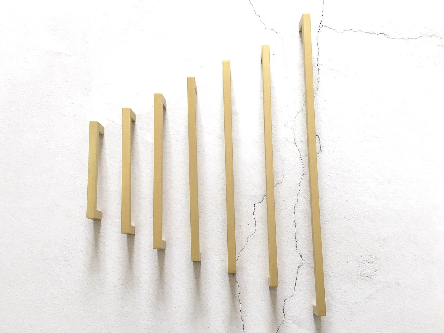 Gold Drawer Pulls Slim Square Minimalism Modern Hardware