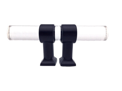Drawer Pulls Lucite Cabinet Handles Acrylic Matte Black | Lynns Hardware | 2" 2.5" 3.25" Centers