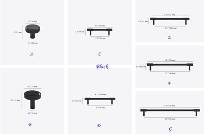 Knurled Brass Cabinet Bar Pulls in Matte Black, Antique Bronze & Brushed Gold