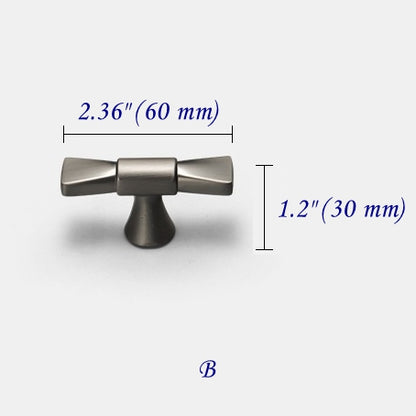 Gray T-Shaped Cabinet Pulls 3.75" 5" 7.5" | Modern Drawer Knobs