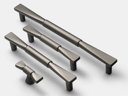 Gray T-Shaped Cabinet Pulls 3.75" 5" 7.5" | Modern Drawer Knobs