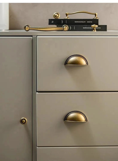 Retro Antique Bronze Cabinet Handles, Vintage Style Cup Pull, Elegant Kitchen Hardware