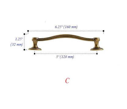 Retro Antique Bronze Cabinet Handles, Vintage Style Cup Pull, Elegant Kitchen Hardware