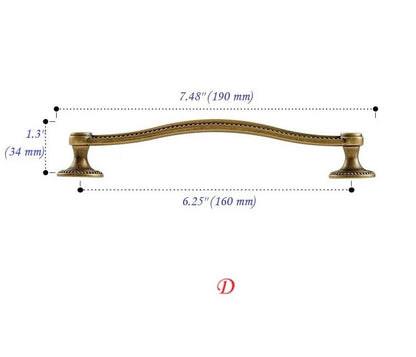 Retro Antique Bronze Cabinet Handles, Vintage Style Cup Pull, Elegant Kitchen Hardware
