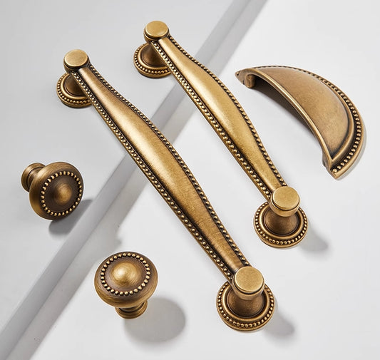 Retro Antique Bronze Cabinet Handles, Vintage Style Cup Pull, Elegant Kitchen Hardware