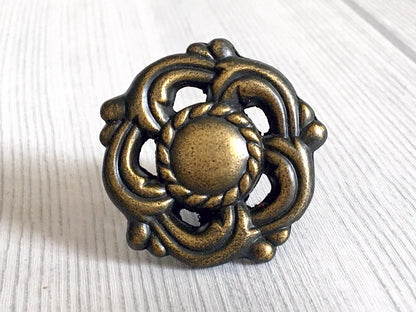 4.5" Drop Bail Drawer Pull Vintage Style Antique Gold Brass
