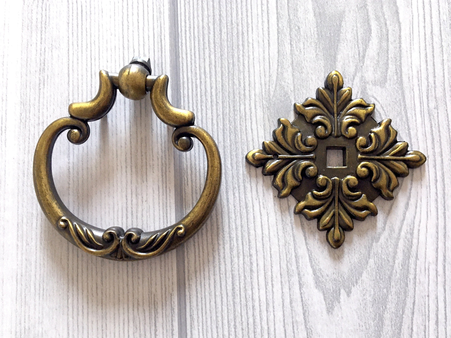 2.5" Dia Large Period Drop Ring Drawer Pull - Antique Gold Bronze