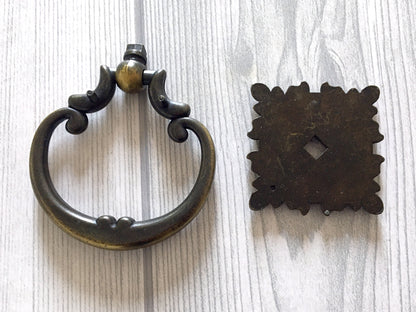 2.5" Dia Large Period Drop Ring Drawer Pull - Antique Gold Bronze