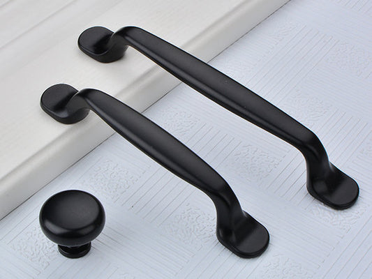 3.75" 5" Modern Matte Black Cabinet Pulls