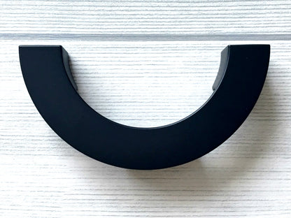 Half Circle Cabinet Handles, MCM Drawer Pulls 3.75" 5" Centers, Gold Nickel Black Bronze