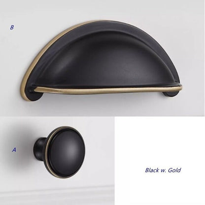 3" Brass Cup Drawer Pull - 8 Finishes | Modern Cabinet Hardware