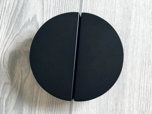 Halbmondgriff, schwarze Schrankgriffe, 6,35 cm Mittenabstand 