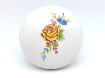 Ceramic Cabinet Knobs, Kitchen Drawer Pulls Hardware, Floral Gingham Checkered