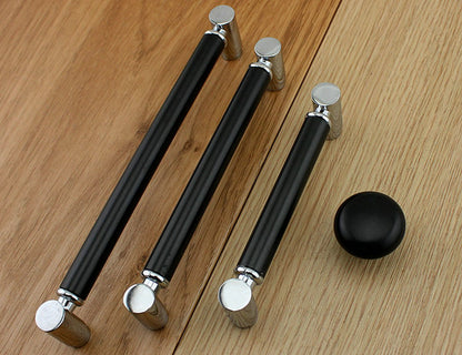 Black Silver Cabinet Pulls, Drawer Knobs, Cupboard Wardrobe Door Handle, Kitchen Hardware