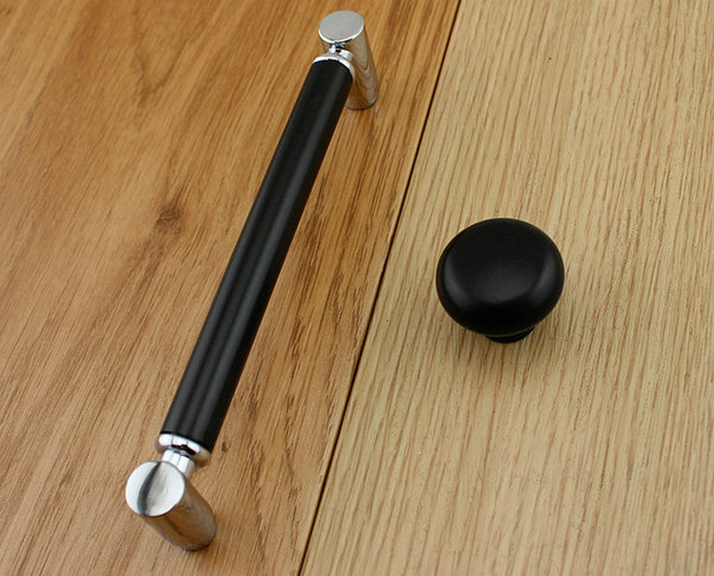 Black Silver Cabinet Pulls, Drawer Knobs, Cupboard Wardrobe Door Handle, Kitchen Hardware