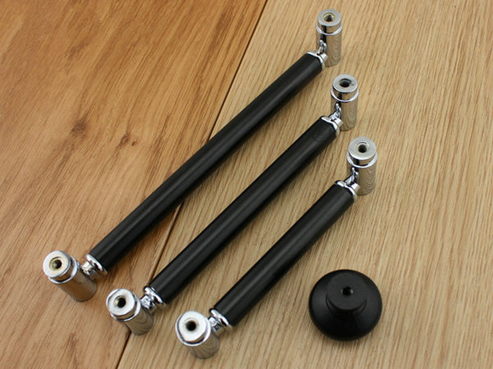 Black Silver Cabinet Pulls, Drawer Knobs, Cupboard Wardrobe Door Handle, Kitchen Hardware